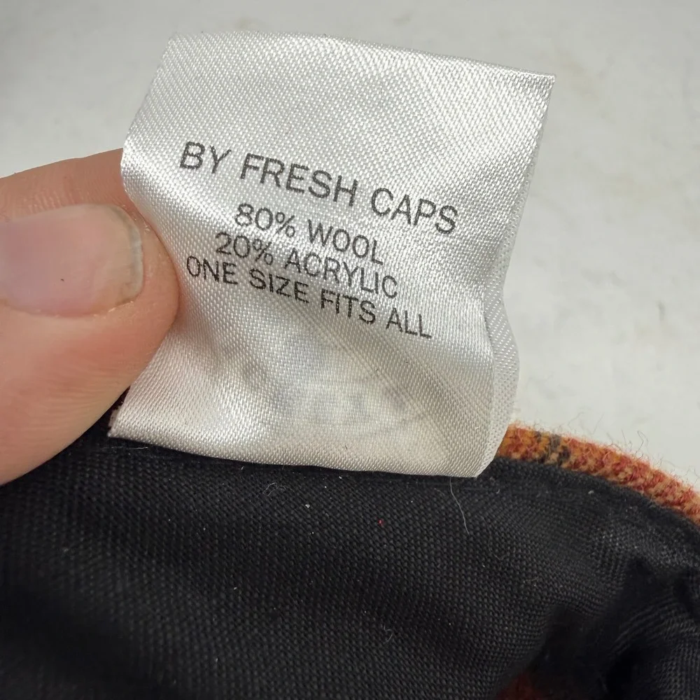 Vintage Mickey & Co Disney Wool Plaid Hat Purple Brim Fresh Caps Mens OSFM